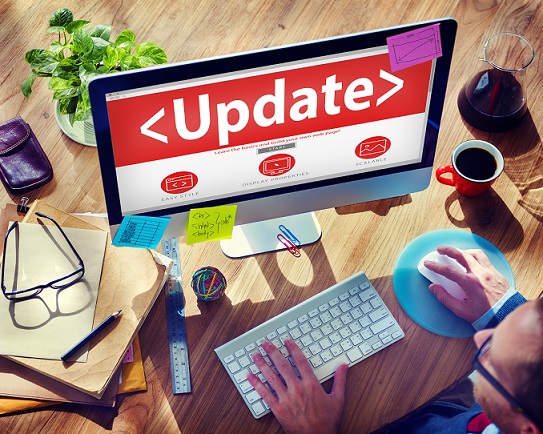 Digital Online Update Upgrade Office Working Concept