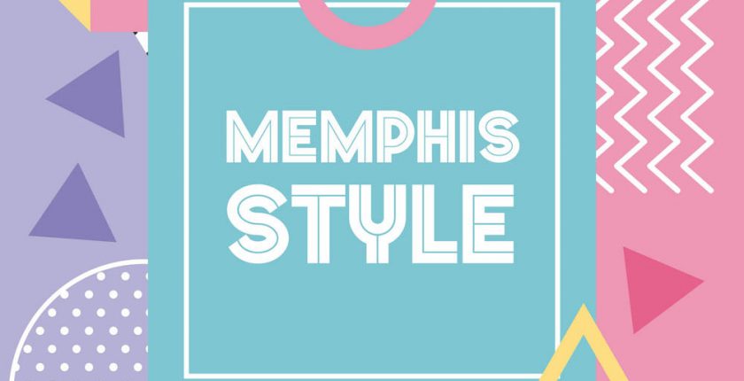 memphis style pattern banner geometric abstract design
