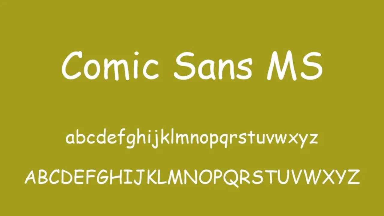 font comic sans