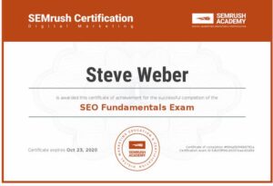 SEMRush academy certification