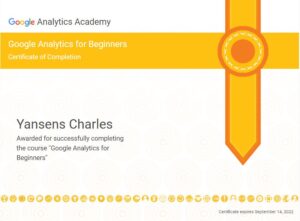 google analytic academy setificate