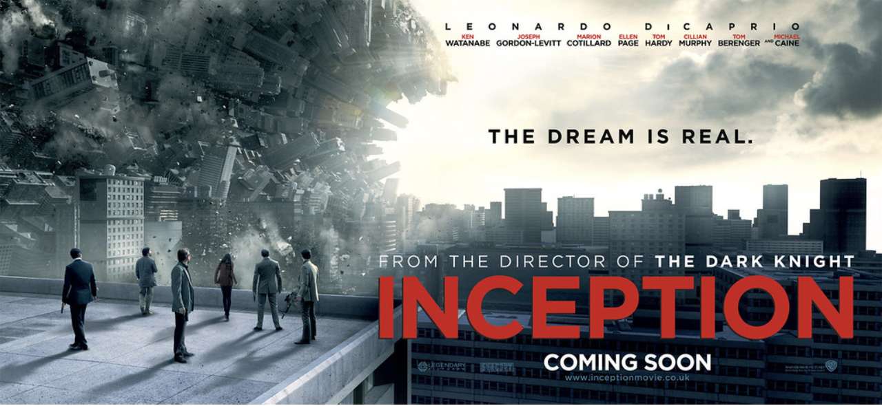 Contoh desain grafis dan film poster film inception