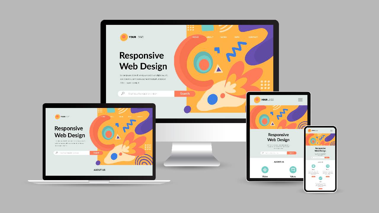 Desain website modern menggunakan mode responsif