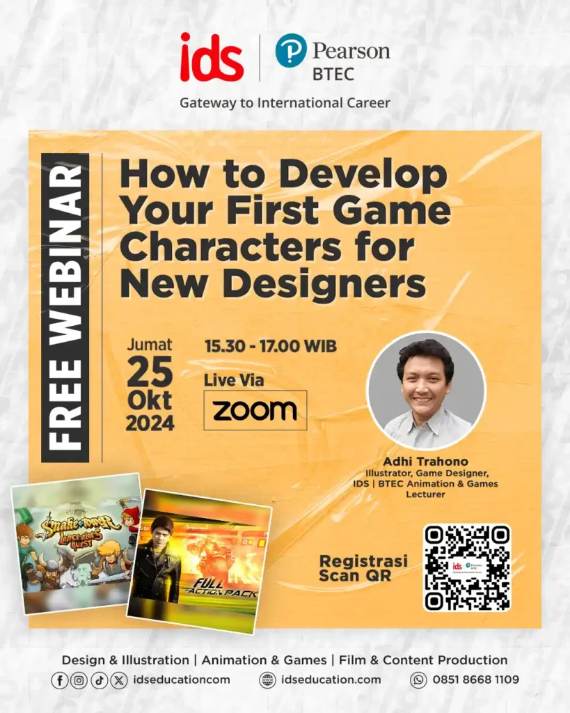 Free Webinar How to Develop Your First Game Characters for New Designers