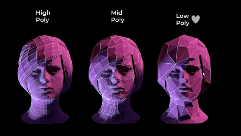 Polygon Low vs High Poly pada proyek animasi